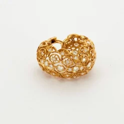 Boucles d'oreilles dentelle or et diamants