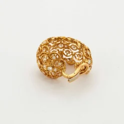 Boucles d'oreilles dentelle or et diamants