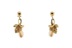 Boucles d'oreilles dents de biche en or blanc