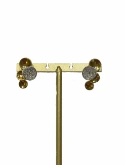 Boucles d'oreilles deux Or pavage Diamant