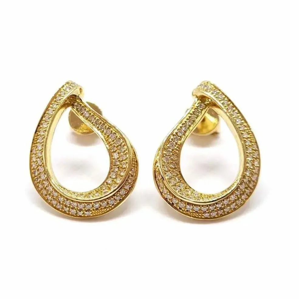 Boucles d'oreilles diamants or jaune
