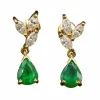 Boucles d'oreilles diamants émeraudes