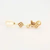 Boucles d'oreilles diamants perles