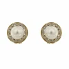 Boucles d'oreilles diamants et perles mabé