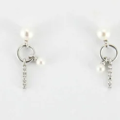 Boucles d'oreilles diamants & perle