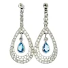 Boucles d'oreilles diamant, Aigue-marine,