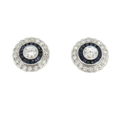 Boucles d'oreilles Diamants, Saphir