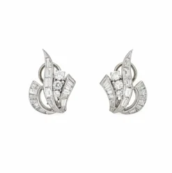 Boucles d'oreilles diamant platine
