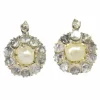 Boucles d'oreilles, diamants et perles naturelles
