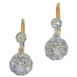 Boucles d'oreilles diamant pendantes vintage