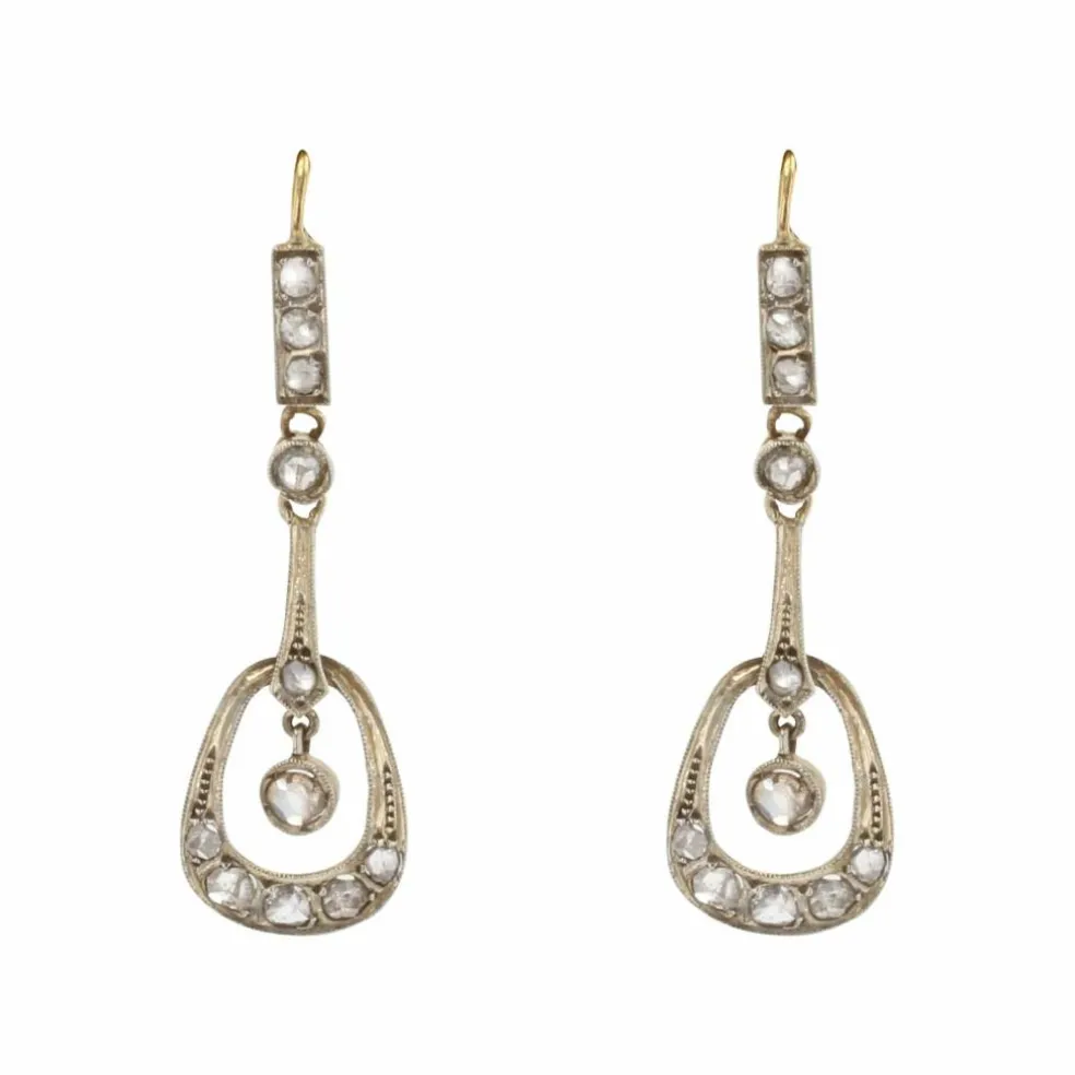 Boucles d'oreilles diamants Art nouveau