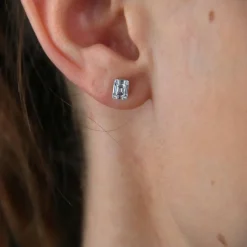 Boucles d'oreilles diamants baguettes