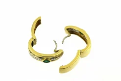 Boucles d'oreilles diamants et émeraudes