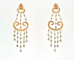 Boucles d'oreilles diamants noirs et blancs