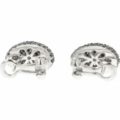 Boucles D'Oreilles Diamants Noirs Blancs