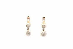 Boucles d'oreilles diamants en or et émail