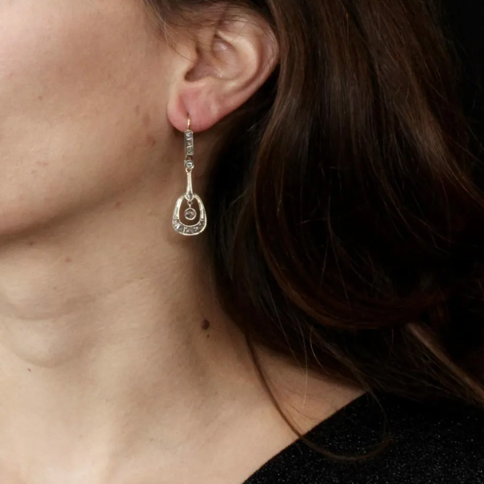 Boucles d'oreilles diamants Art nouveau