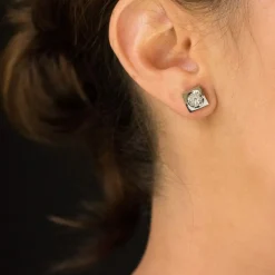 Boucles d'oreilles diamants géométriques