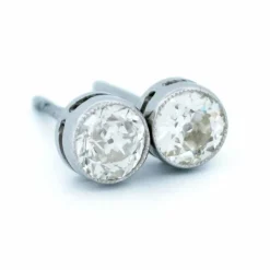 Boucles d'oreilles diamant platine