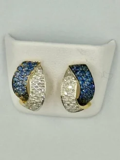Boucles d’oreilles diamants saphir