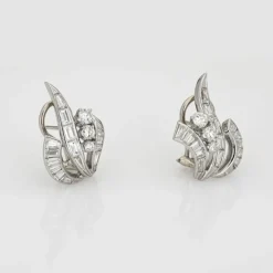 Boucles d'oreilles diamant platine