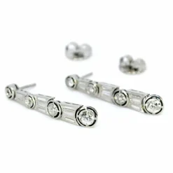 Boucles d'Oreilles Diamant, Platine