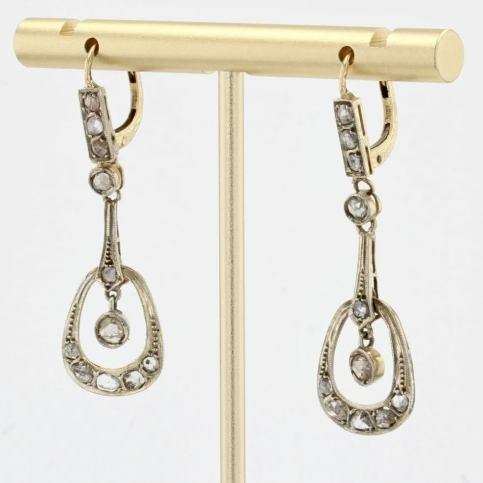 Boucles d'oreilles diamants Art nouveau