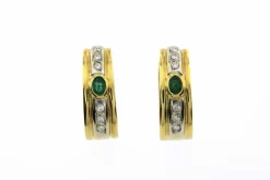 Boucles d'oreilles diamants et émeraudes