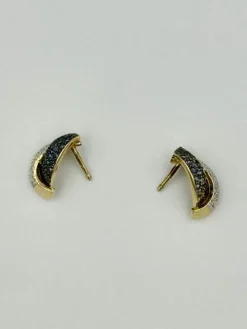 Boucles d’oreilles diamants saphir