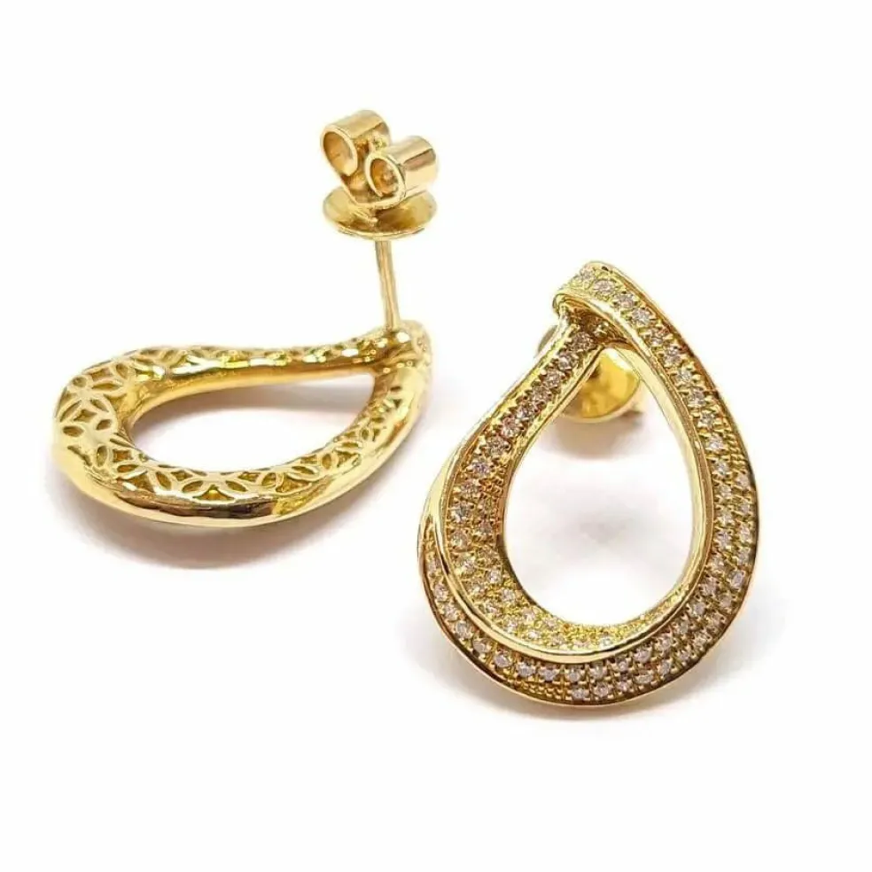 Boucles d'oreilles diamants or jaune