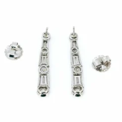 Boucles d'Oreilles Diamant, Platine