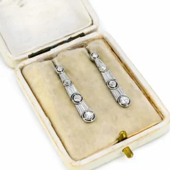 Boucles d'Oreilles Diamant, Platine