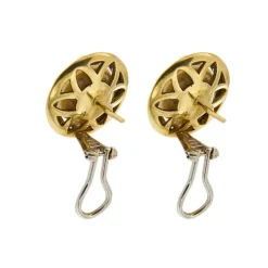Boucles d'oreilles diamants et perles mabé