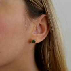 Boucles d'oreilles diopsides or jaune