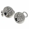Boucles d'oreilles disques en or blanc et diamants