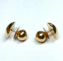 Boucles d'oreilles dôme en or rose