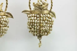 Boucles d'oreilles dorées perles anciennes