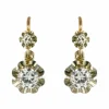 Boucles d'oreilles dormeuses diamants 2 ors