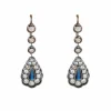 BOUCLES D'OREILLES DORMEUSES ART DECO, DIAMANTS & SAPHIRS