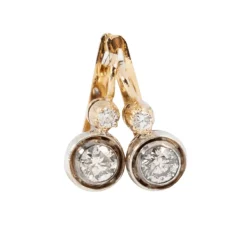 Boucles d'oreilles dormeuses or et diamants