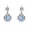 Boucles d'oreilles dormeuses aigues-marines et diamants