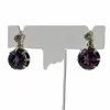 Boucles d’oreilles dormeuses améthyste or et argent