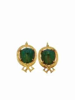 Boucles d'oreilles dormeuses scarabée