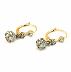 Boucles d'oreilles Dormeuses 2 Ors et Diamants