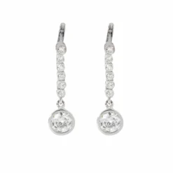 Boucles d'oreilles Dormeuses platine diamants