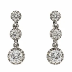 Boucles d'oreilles Dormeuses Or blanc Diamant