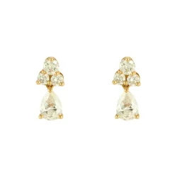 Boucles d'oreilles dormeuses or et diamants