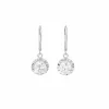 Boucles d'Oreilles Dormeuses Diamants 1.70 Carats Platine Or Gris 18 Carats