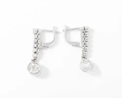 Boucles d'oreilles Dormeuses platine diamants