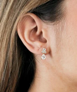 Boucles d'oreilles dormeuses or et diamants
